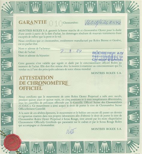 Rolex papers warranty